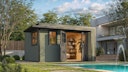 Vorschaubild Weka Design Gartenhaus Pure Garden Amberley mit Massivholz-Doppeltür - 44 mm