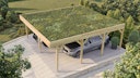 Vorschaubild Weka Doppelcarport mit Dachbegrünung 644 x 718 cm - Leimholz