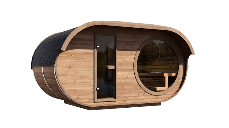 Weka Design Oval Saunahaus Keila mit Thermoholz - 28/42 mm Weka Design Oval Saunahaus Keila mit Thermoholz - 28/42 mm