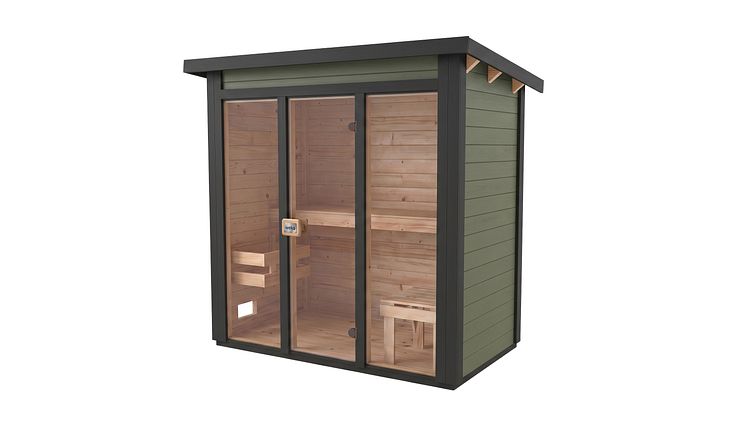 Weka Saunahaus Kaapi 1 mit Ganzglasfront - 40 mm inkl. gratis Sauna-Set im Wert von 70,99 €