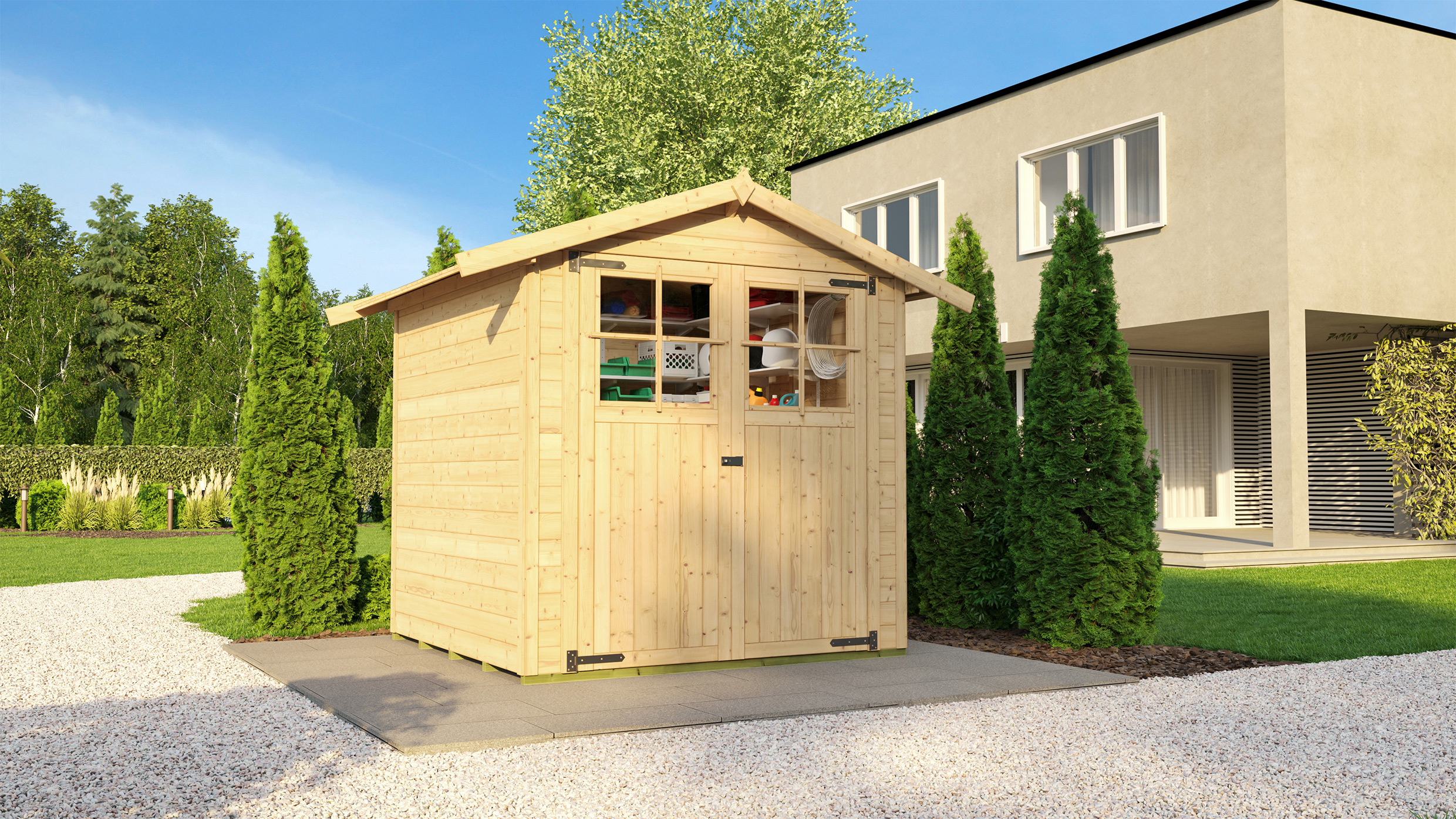 Weka 19 mm Gartenhaus 316 - Doppeltür
