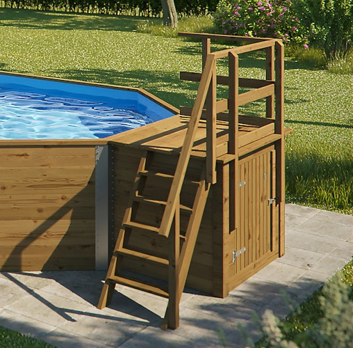 Weka Massivholzpool 593 B Gr. 2, Sparset - 45 mm - 471 x 571 cm