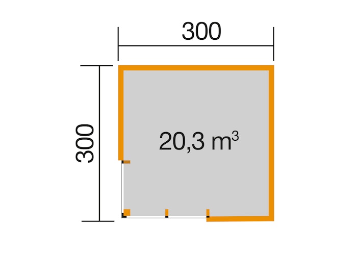 Designhaus 412 Gr. 1 mit Glasschiebetür (Homeoffice-Gartenhaus) - 44 mm
