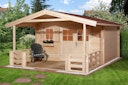 Vorschaubild Weka 45 mm Gartenhaus 136 B mit Vordach+Terrasse
