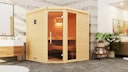 Vorschaubild Weka Premium Massivholzsauna Cubilis 2 mit Glastür+Fenster inkl. Montageservice - 45 mm
