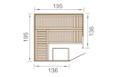 Vorschaubild Weka Premium Massivholz-Elementsauna Kemi Eck 1 mit Glastür/Fenster inkl. Komfortpaket - 45 mm