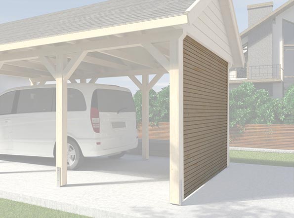 Weka Rückwandelement für Einzelcarport 614/615 Leimholz Flach- und Satteldach
