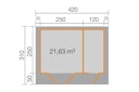 Vorschaubild Weka Gartenhaus 253 graphitgrau/weiß - 28 mm
