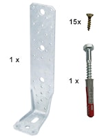 Sturmwinkel/Sturmanker für die Befestigung des Gartenhauses oder der Schleppdachpfosten am Fundament (1 Stück)
