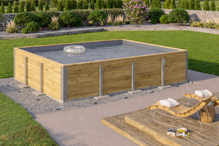 Weka Massivholzpool Siargao Gr. 2 - 45 mm - 416 x 540 cm