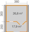 Vorschaubild Weka 28 mm Gartenhaus 111 B mit Vordach und Terrasse (200 cm)