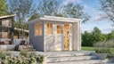 Vorschaubild Weka Design Gartenhaus Pure Garden Amberley mit Massivholz-Doppeltür - 28 mm 