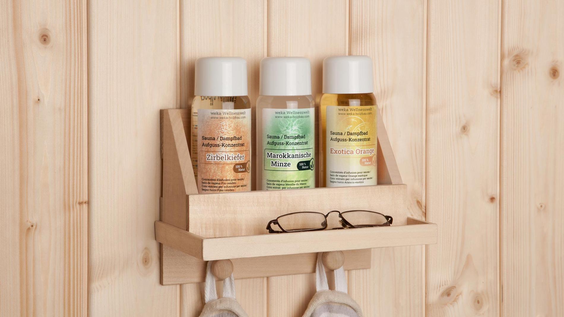 Weka Sauna-Aufguss-Konzentrat-Set inkl. Wandregal