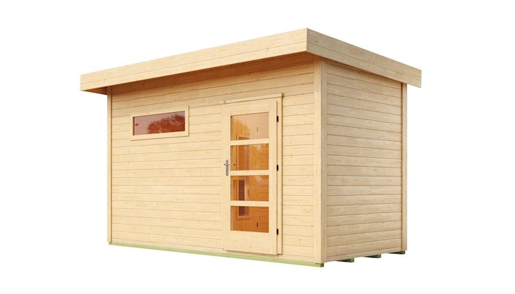 Weka Saunahaus Farsund mit Vorraum - 38 mm Blockbohlen Weka Saunahaus Farsund mit Vorraum - 38 mm Blockbohlen
