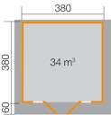 Vorschaubild Weka 45 mm Weekendhaus 137 mit Vordach (60 cm)