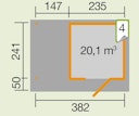Vorschaubild Weka Gartenhaus Designhaus 172 A mit Design-Einzeltüre und Anbau (147 cm)