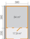 Vorschaubild Weka 45 mm Gartenhaus 135 B mit Vordach +Terrasse