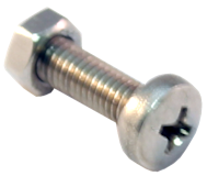 Feststellschrauben mit Mutter für Rinnenhalter PVC, RG80 Typ 250 (10 Stück Beutel) Feststellschrauben mit Mutter für Rinnenhalter PVC, RG80 Typ 250 (10 Stück Beutel)Zubehörbild
