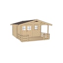 Vorschaubild Weka 45 mm Gartenhaus 136 B mit Vordach+Terrasse