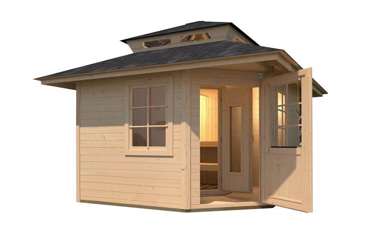 Weka Blockbohlen Saunahaus Kurikka inkl. Elementsauna 28/68 mm Weka Blockbohlen Saunahaus Kurikka inkl. Elementsauna 28/68 mm