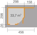 Vorschaubild Weka Designhaus 213 A+ inkl. 150 cm Anbau und extra hoher Tür - 28 mm