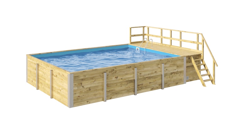 Weka Massivholzpool 595 Gr. 2 - 45 mm - 636 x 400 cm
