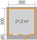 Vorschaubild Weka 45 mm Gartenhaus 131 mit Vordach (60 cm)