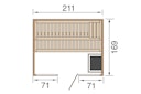 Vorschaubild Weka Premium Massivholz-Elementsauna Kemi Panorama 2 mit Glastür+2 Fenster und Sternenhimmel - 45 mm
