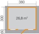Vorschaubild Weka 45 mm Gartenhaus 135 mit Vordach (60 cm)