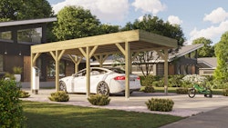Weka Einzelcarport mit Dachbegrünung 328 x 718 cm - Leimholz