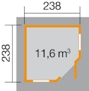 Vorschaubild Weka 28 mm Gartenhaus 149 5-Eck