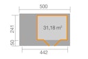 Vorschaubild Weka Designhaus 126 A+ inkl. 150 cm Anbau und extra hoher Tür - 28 mm