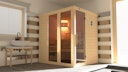 Vorschaubild Weka Premium Massivholz-Elementsauna Kemi Panorama 1 mit Glastür+2 Fenster und Sternenhimmel - 45 mm