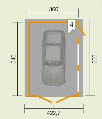 Einzelgarage 441 mit 2 Fenstern - 44 mm