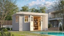 Vorschaubild Weka Design Gartenhaus Pure Garden Amberley mit Massivholz-Doppeltür - 44 mm
