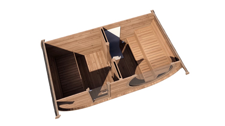 Weka Design Oval Saunahaus Keila mit Thermoholz - 28/42 mm Weka Design Oval Saunahaus Keila mit Thermoholz - 28/42 mm