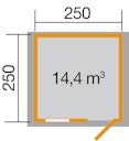 Vorschaubild Weka Gartenhaus Premium28 FT mit Vordach (20 cm) - 28 mm