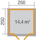 Vorschaubild Weka Gartenhaus Premium45 mit Vordach (20 cm)