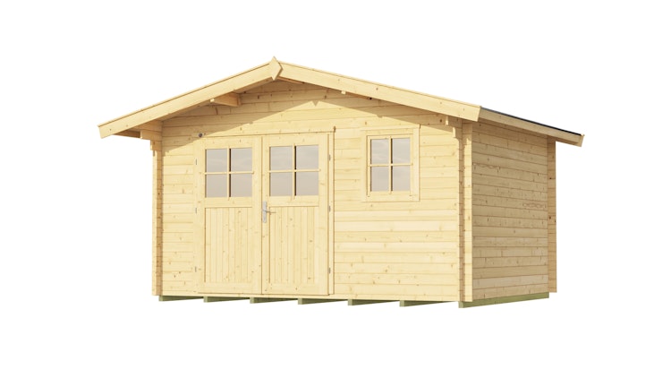 Weka 28 mm Gartenhaus 111 mit Vordach (60 cm)