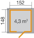 Vorschaubild Weka 19mm Gartenhaus 317- Einzeltür