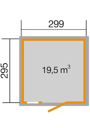 Weka Schwedenhaus 410 mit extra hoher Tür - 44 mm (aufgedoppelt)
