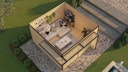 Vorschaubild Weka Design Gartenhaus Pure Garden Amberley mit Massivholz-Doppeltür - 44 mm