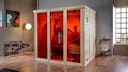 Vorschaubild Weka Premium Massivholz-Elementsauna Kemi Panorama 3 mit Glastür+2 Fenster und Sternenhimmel - 45 mm