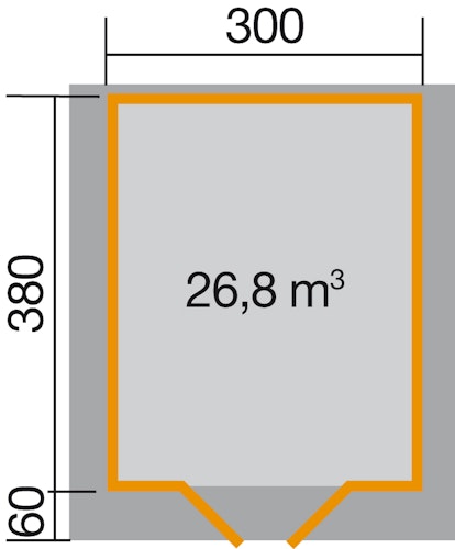 Weka 28 mm Gartenhaus Premium 28 mit Vordach (20 cm)