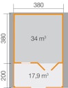 Vorschaubild Weka 45 mm Gartenhaus 136 B mit Vordach+Terrasse