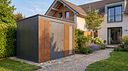 Vorschaubild Weka Design Metallgerätehaus Gary anthrazit mit Holzoptik-Lamellen