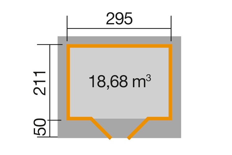 Weka 28 mm Designhaus 126+ mit extra hoher Tür - 28 mm