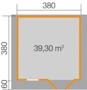 Vorschaubild Weka 28 mm Gartenhaus 111 mit Vordach (60 cm)