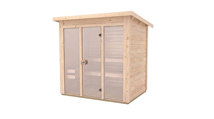 Weka Saunahaus Kaapi 2 mit Ganzglasfront - 40 mm inkl. gratis Sauna-Set im Wert von 70,99 €