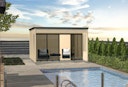 Vorschaubild Weka Gartenhaus Designhaus Cubilis 2.0 mit Lamellenelementen - 45 mm 